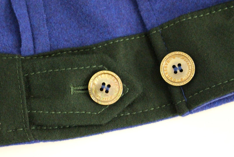 Elegant Blue Wool Jacket with Removable Collar Andrea Incontri