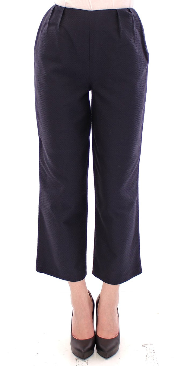 Chic Cropped Blue Pants - Exquisite Craftsmanship Andrea Incontri