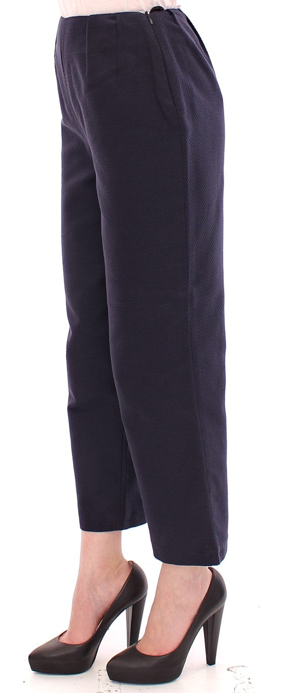 Chic Cropped Blue Pants - Exquisite Craftsmanship Andrea Incontri