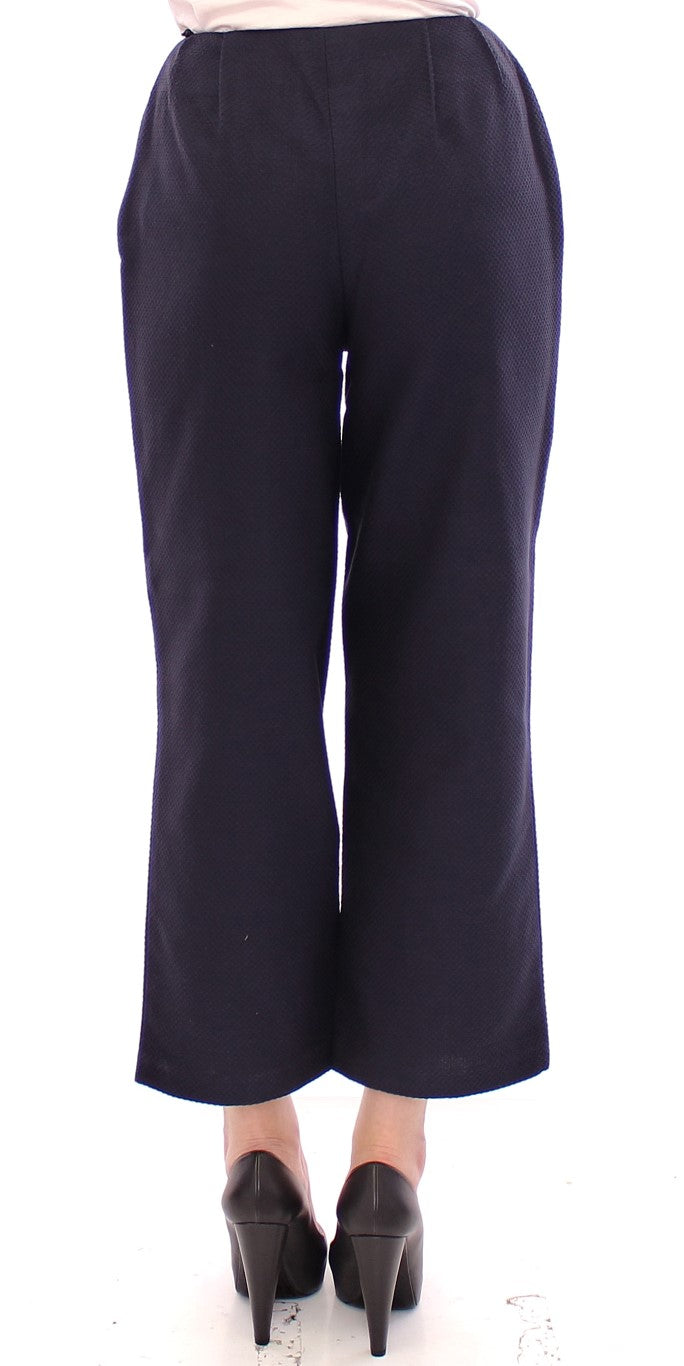 Chic Cropped Blue Pants - Exquisite Craftsmanship Andrea Incontri