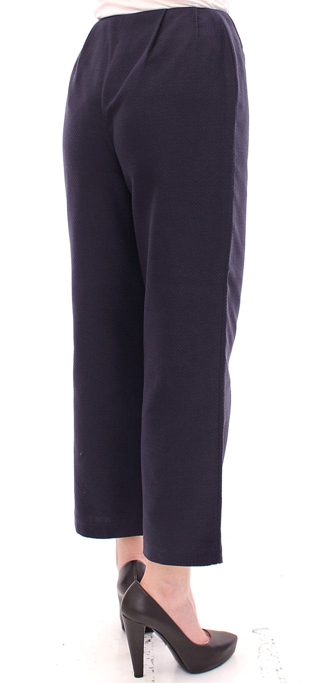 Chic Cropped Blue Pants - Exquisite Craftsmanship Andrea Incontri