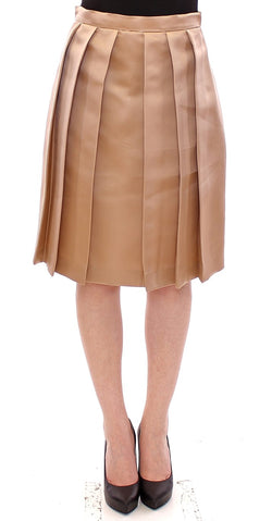 Elegant Silk Pleated Knee-Length Skirt Andrea Incontri