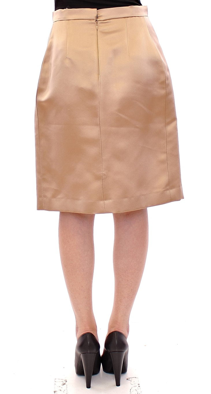 Elegant Silk Pleated Knee-Length Skirt Andrea Incontri