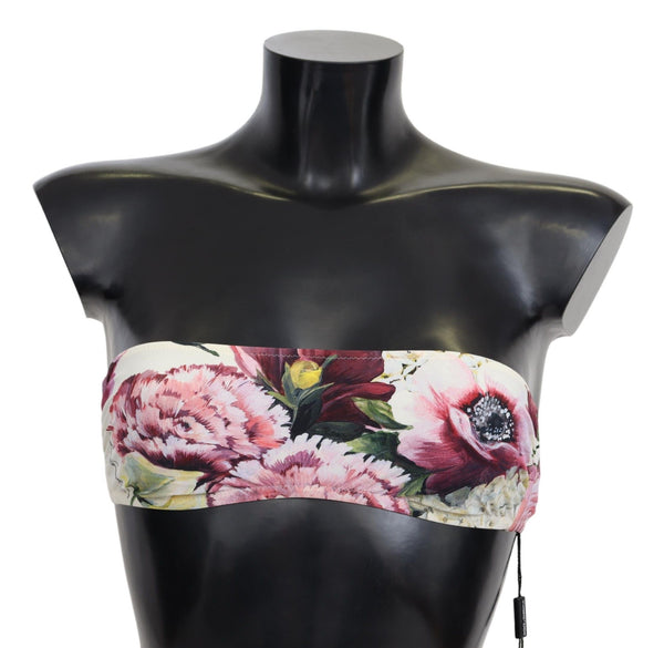 Multicolor Floral Bikini Top - Elegant Summer Wear Dolce & Gabbana