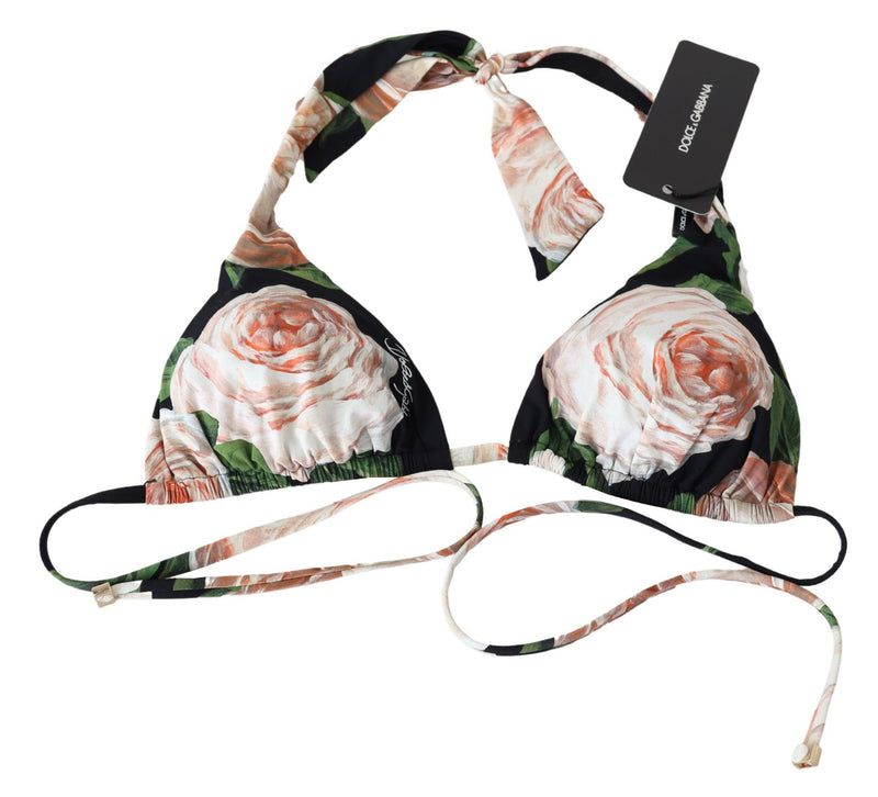 Elegant Floral Print Bikini Top Dolce & Gabbana