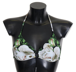 Floral Print Bikini Top with Logo Clasp Dolce & Gabbana