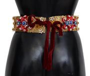 Gold-Tone Floral Crystal Waist Belt Dolce & Gabbana