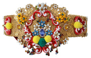 Gold-Tone Floral Crystal Waist Belt Dolce & Gabbana