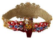 Gold-Tone Floral Crystal Waist Belt Dolce & Gabbana