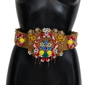 Gold-Tone Floral Crystal Waist Belt Dolce & Gabbana