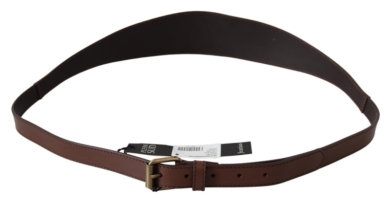 Elegant Rustic Gold-Tone Leather Belt PLEIN SUD