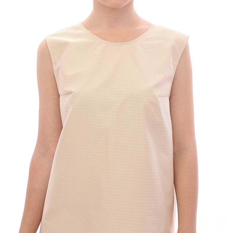 Elegant Beige Shift Sleeveless Dress Andrea Incontri