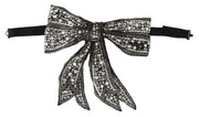 Crystal-Embellished Silk Bowtie - Silver Elegance Dolce & Gabbana