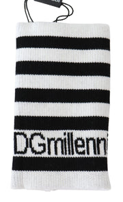 Elegant Black & White Wool Blend Wrist Wrap Dolce & Gabbana