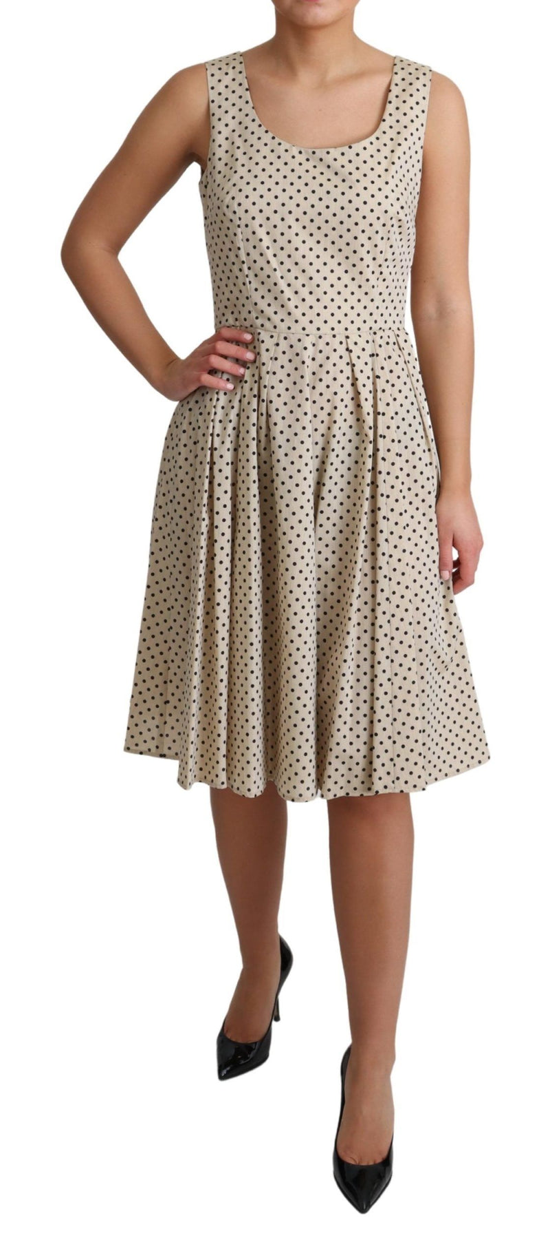 Elegant Polka Dot Sleeveless A-Line Dress Dolce & Gabbana