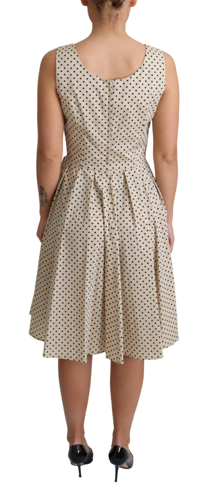 Elegant Polka Dot Sleeveless A-Line Dress Dolce & Gabbana