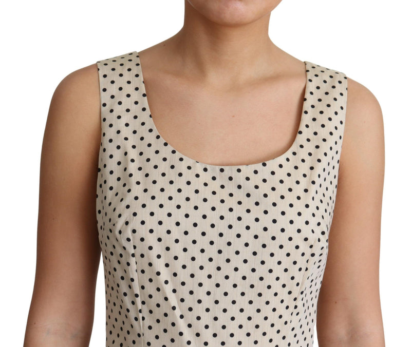 Elegant Polka Dot Sleeveless A-Line Dress Dolce & Gabbana