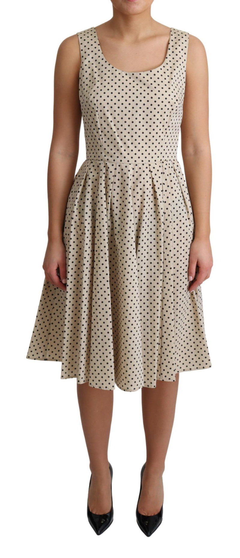 Elegant Polka Dot Sleeveless A-Line Dress Dolce & Gabbana