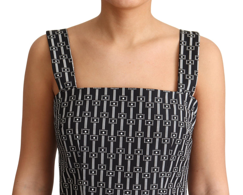 Elegant Sleeveless Geometric A-line Dress Dolce & Gabbana
