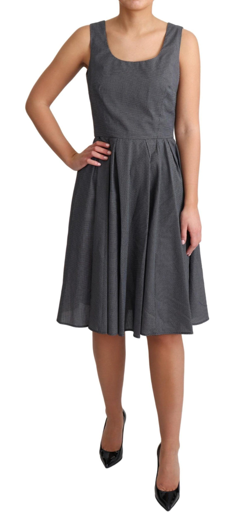 Elegant Sleeveless Polka Dot A-Line Dress Dolce & Gabbana