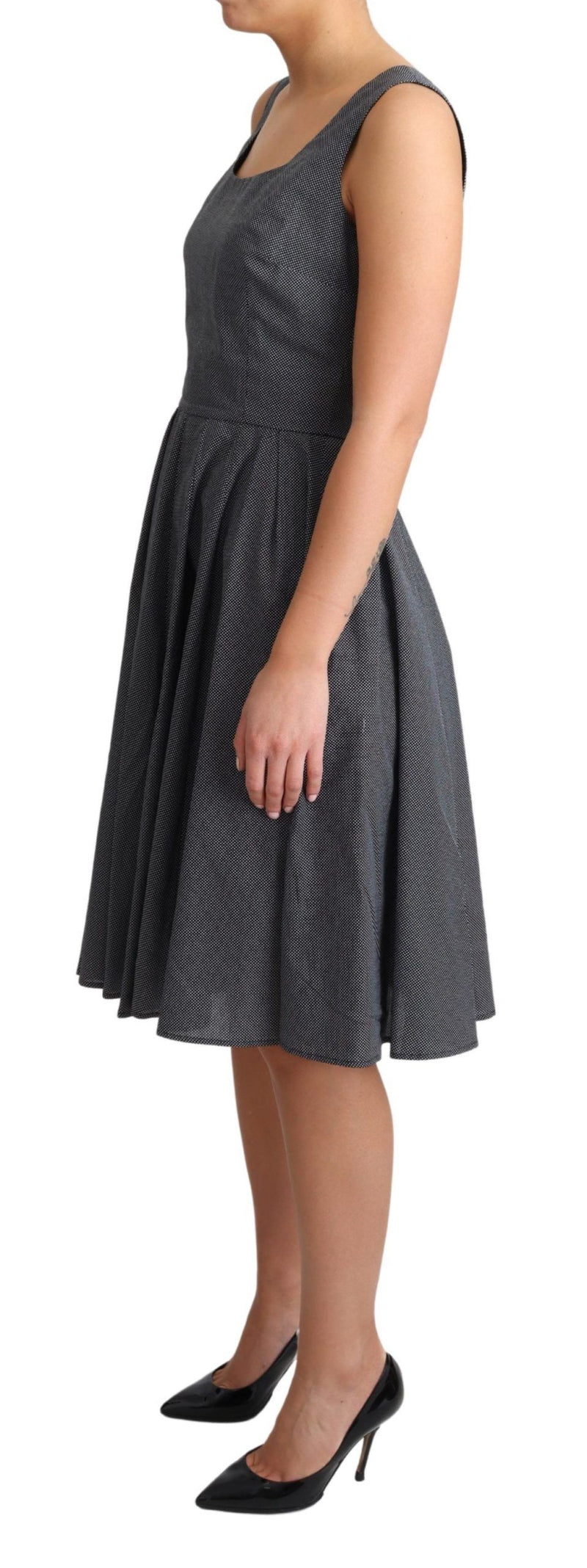 Elegant Sleeveless Polka Dot A-Line Dress Dolce & Gabbana