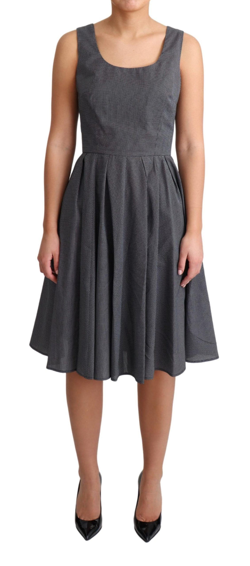 Elegant Sleeveless Polka Dot A-Line Dress Dolce & Gabbana