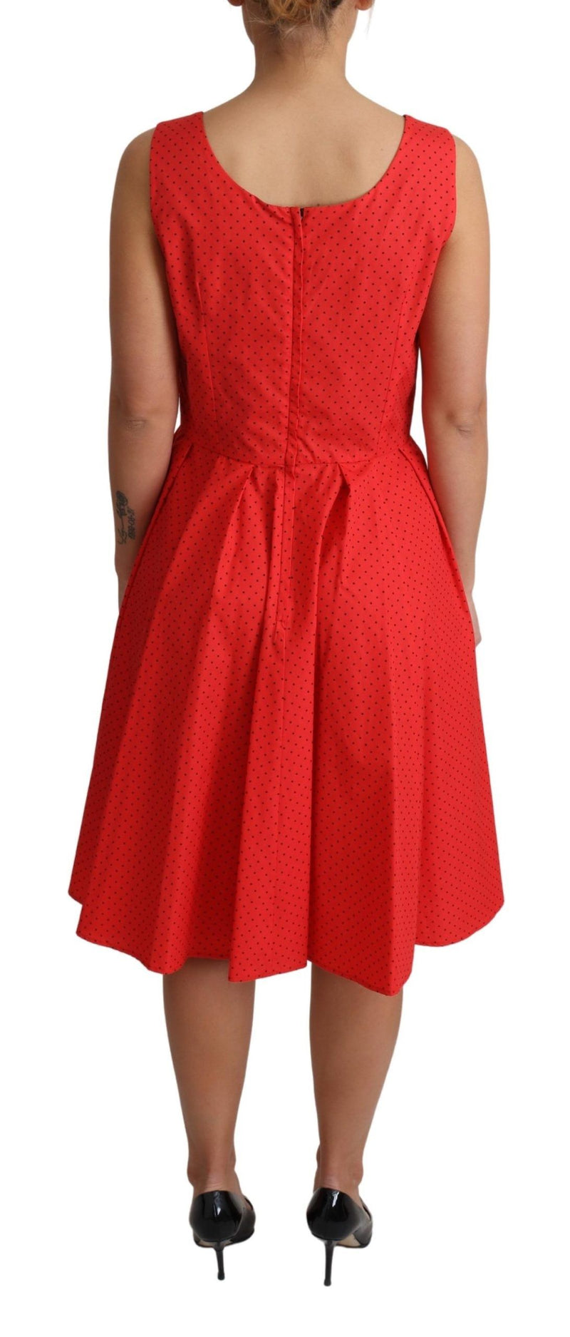 Elegant Polka Dotted A-Line Sleeveless Dress Dolce & Gabbana