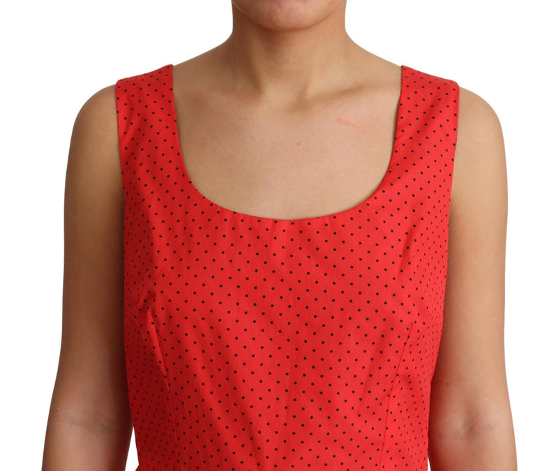 Elegant Polka Dotted A-Line Sleeveless Dress Dolce & Gabbana