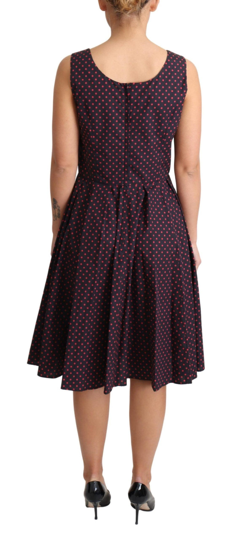 Chic Polka Dotted A-Line Sleeveless Dress Dolce & Gabbana