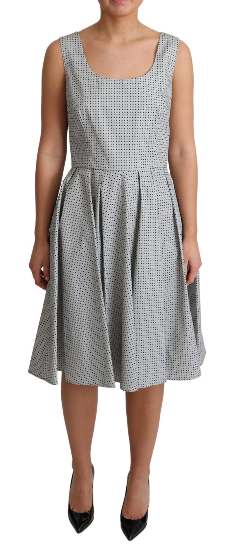 Chic Polka Dotted Sleeveless A-Line Dress Dolce & Gabbana