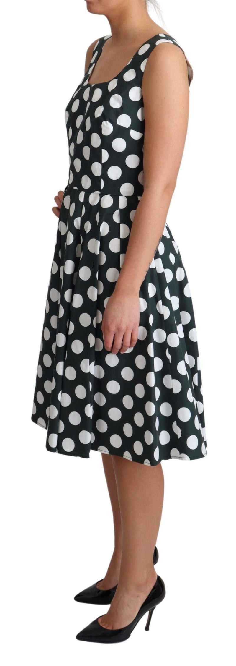 Chic Polka Dot A-line Sleeveless Dress Dolce & Gabbana