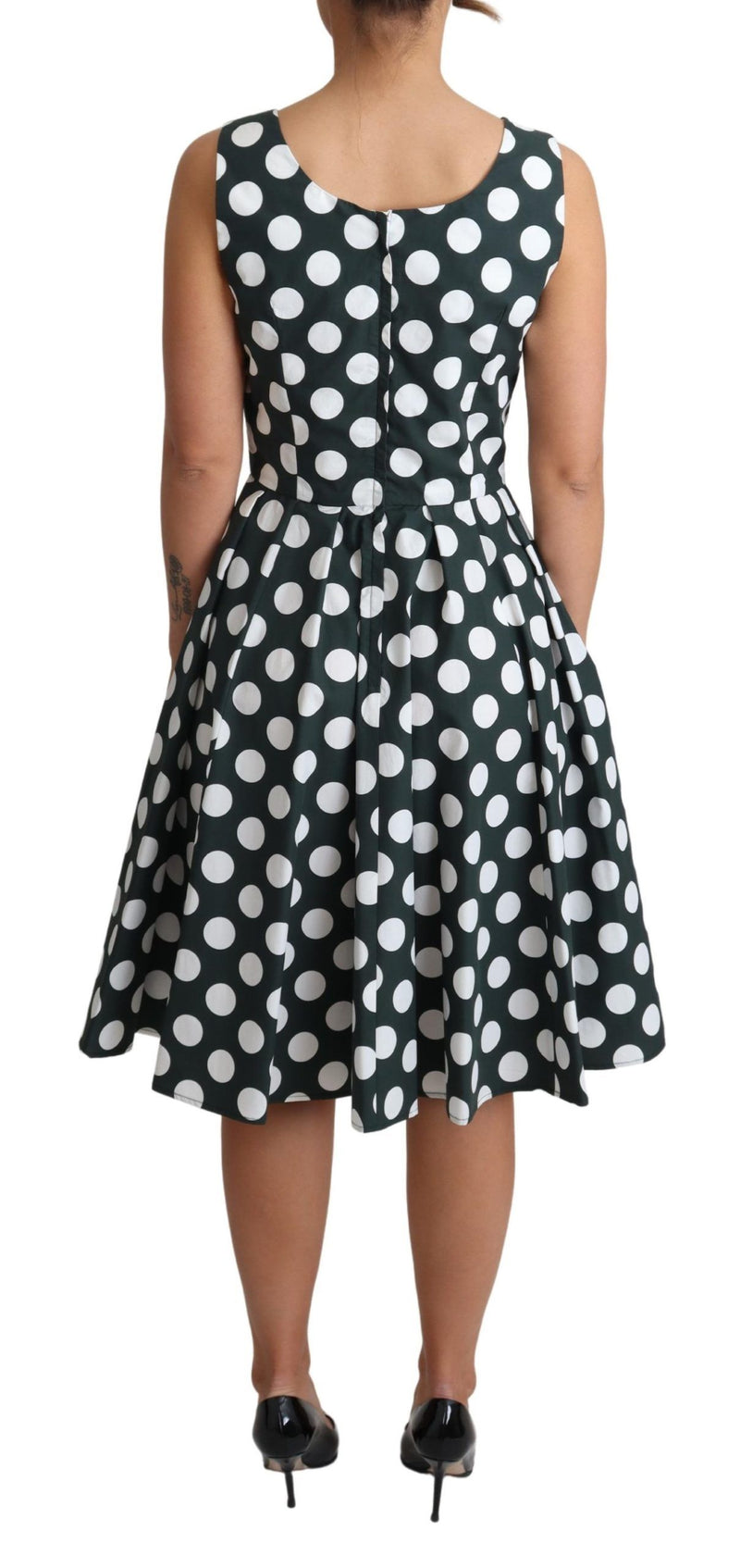 Chic Polka Dot A-line Sleeveless Dress Dolce & Gabbana