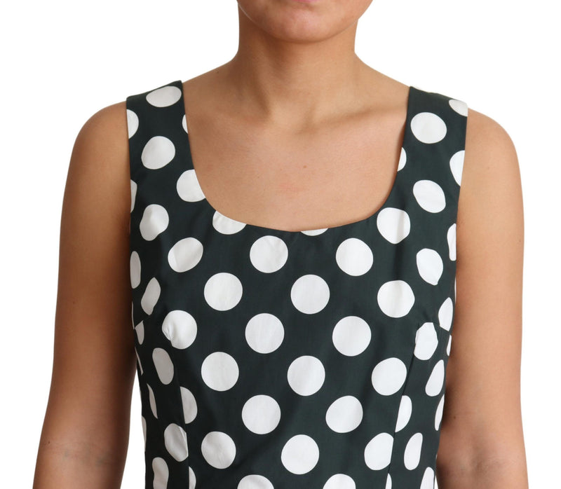 Chic Polka Dot A-line Sleeveless Dress Dolce & Gabbana