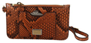 Elegant Python Patterned Leather Wristlet Dolce & Gabbana