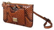 Elegant Python Patterned Leather Wristlet Dolce & Gabbana