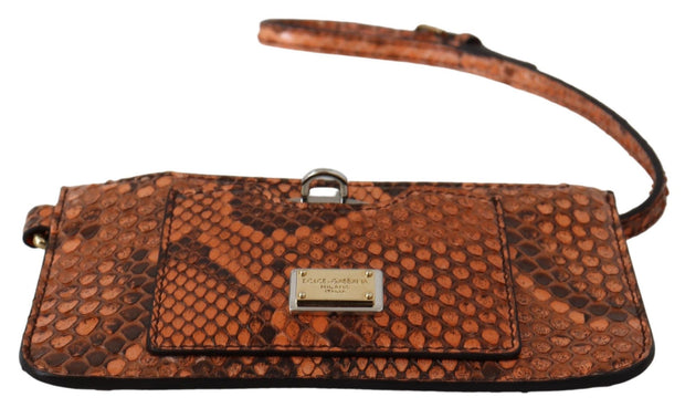 Elegant Python Patterned Leather Wristlet Dolce & Gabbana