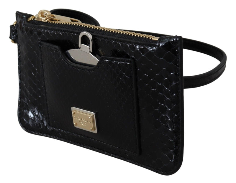 Elegant Python Pattern Leather Wristlet Wallet Dolce & Gabbana