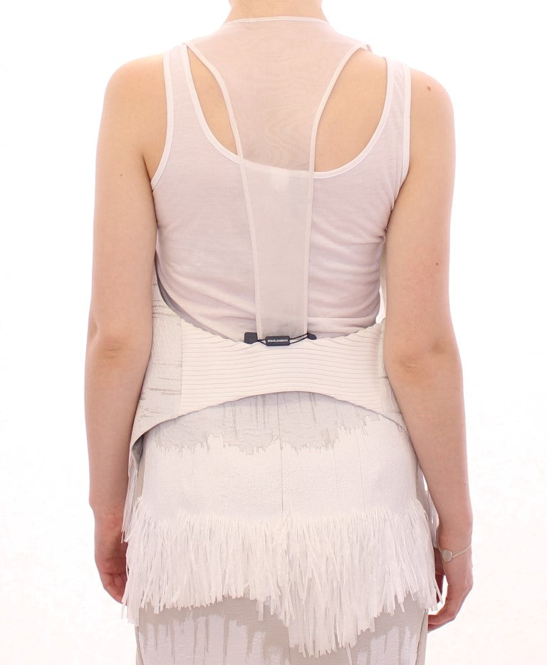 Chic Fringed Open Back Vest Arzu Kaprol