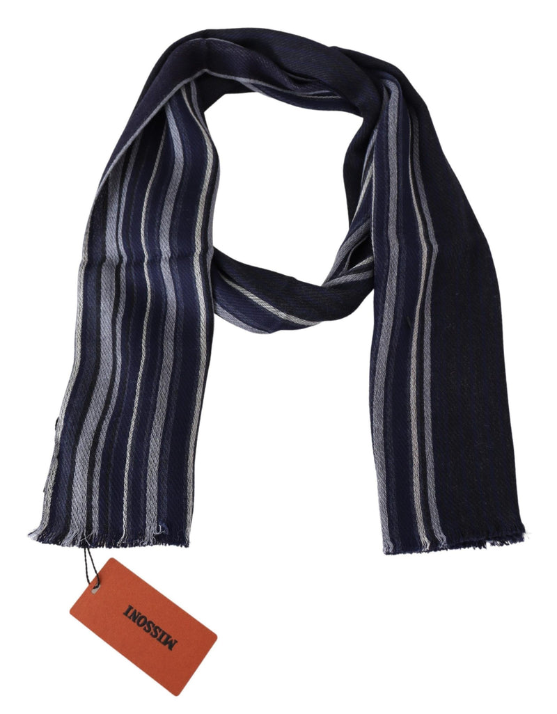 Chic Multicolor Wool Silk Striped Scarf Missoni