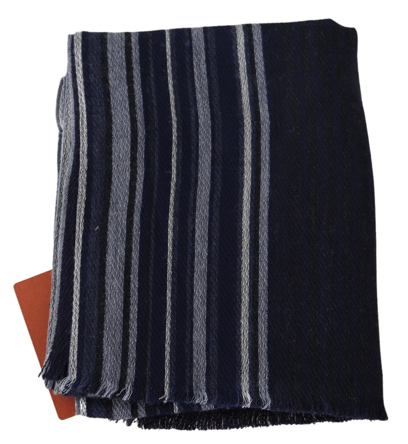 Chic Multicolor Wool Silk Striped Scarf Missoni