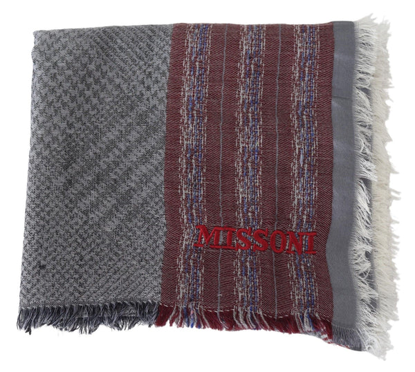 Elegant Wool Striped Logo Scarf Missoni