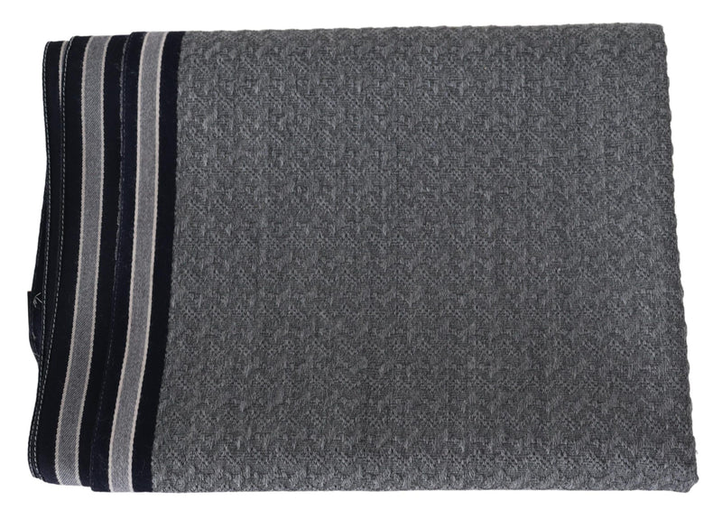 Elegant Gray Wool Scarf with Signature Stripes Missoni