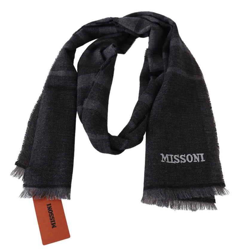 Elegant Wool Scarf with Signature Stripes Missoni