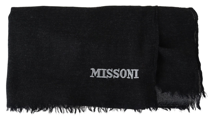 Elegant Wool Scarf with Signature Embroidery Missoni