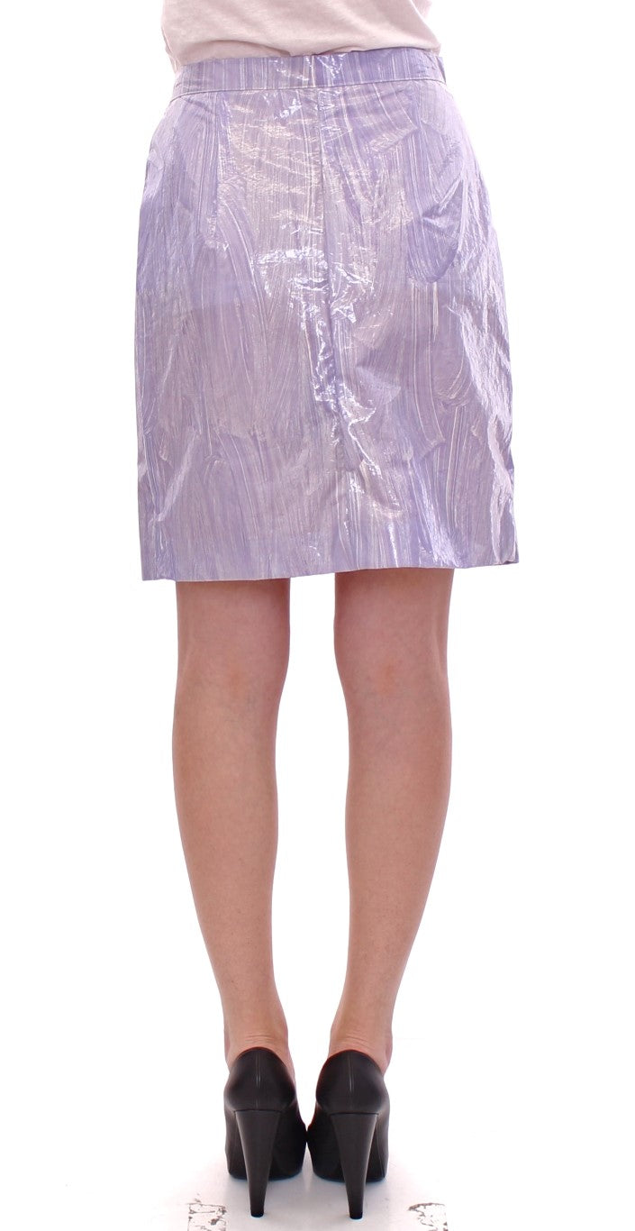 Elegant Purple Viscose Skirt - Wrap Closure Licia Florio