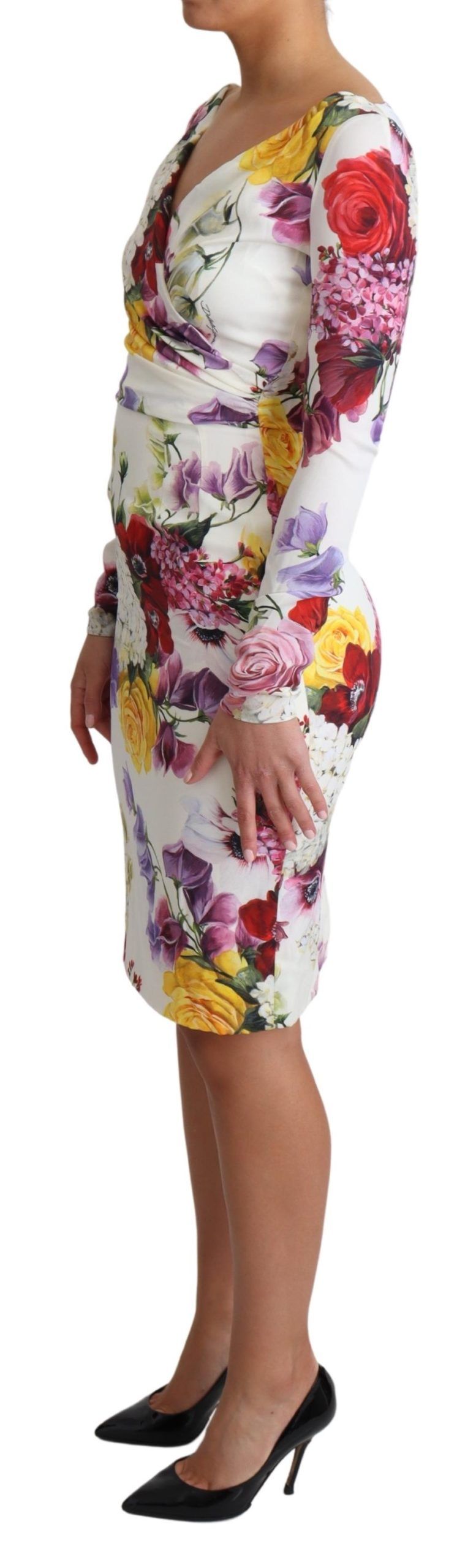 Elegant Floral Sheath Silk Dress Dolce & Gabbana