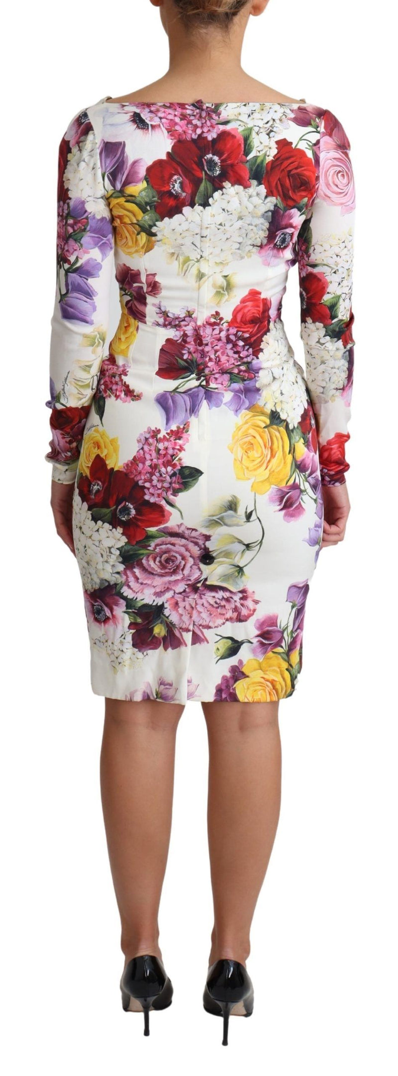 Elegant Floral Sheath Silk Dress Dolce & Gabbana