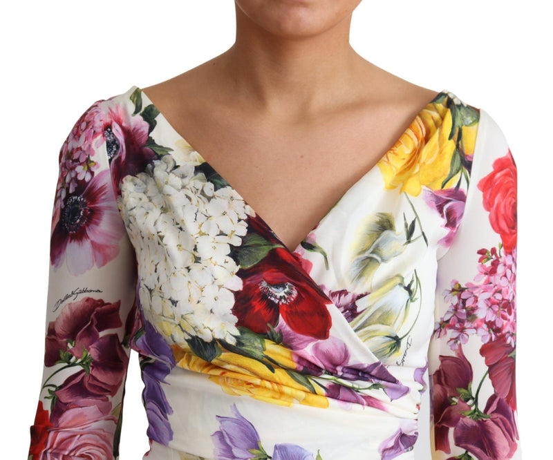 Elegant Floral Sheath Silk Dress Dolce & Gabbana