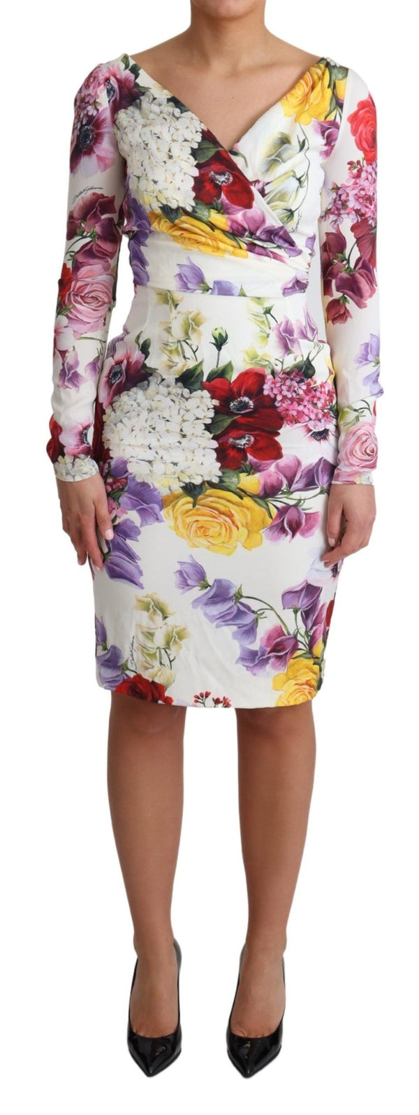 Elegant Floral Sheath Silk Dress Dolce & Gabbana