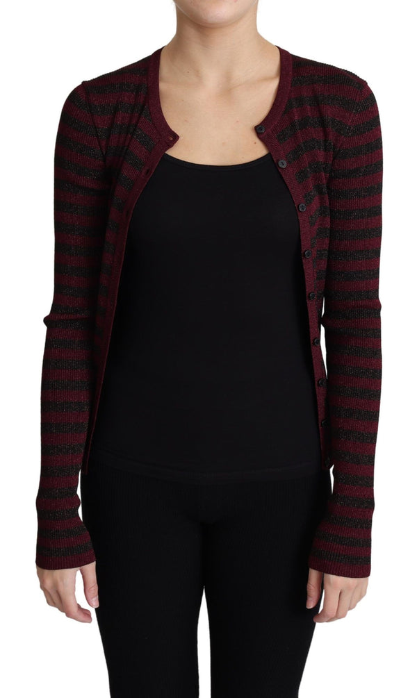 Elegant Striped Viscose Cardigan Dolce & Gabbana
